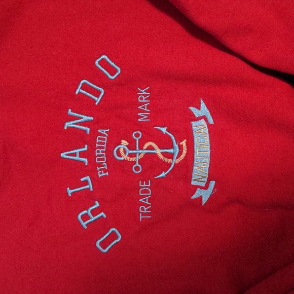 Gildan Size Small Red Orlando Florida Nautical Crewneck - Picture 3 of 6